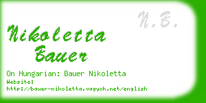 nikoletta bauer business card